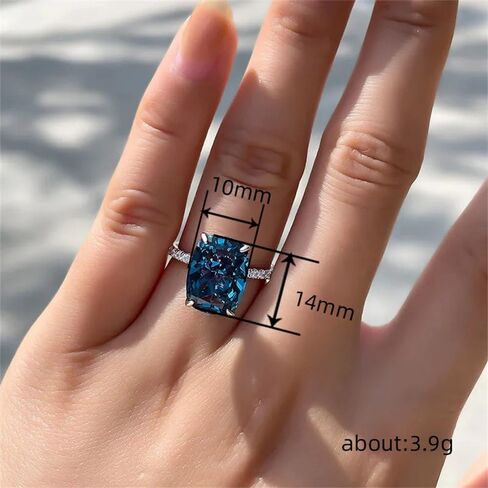 Luxury Blue Zirconia Rings for Women Temperament Graceful Luxury Accessories for Wedding Ceremony in Saudi Arabia
