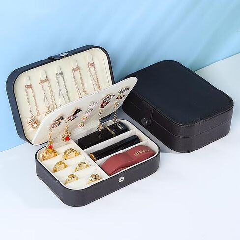 Jewelry Box Jewelry Organizer Travel Jewelry Case Boxes for Women Earring Organizers and Storage for Stud Earrings Rings Necklaces Bracelets Holiday Christmas Gifts for Women Cross Pattern Pink in Saudi Arabia