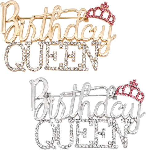 YUYUDEHM 2 Pack Birthday Brooch Pins, Rhinestone Brooches Lapel Pin, Diamond Crown Brooch Birthday Gift Accessories in Saudi Arabia