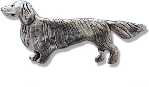 Magic Zoo Dachshund Pin Sparkly Wiener Dog Christmas Pin Handcrafted USA Pewter Enamel in Saudi Arabia