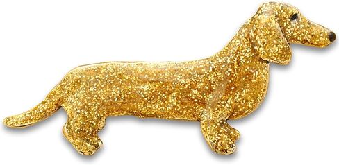 Magic Zoo Dachshund Pin Sparkly Wiener Dog Christmas Pin Handcrafted USA Pewter Enamel in Saudi Arabia