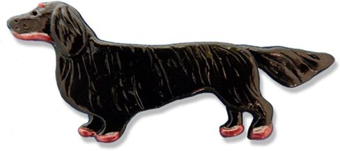 Magic Zoo Dachshund Pin Sparkly Wiener Dog Christmas Pin Handcrafted USA Pewter Enamel in Saudi Arabia