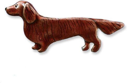 Magic Zoo Dachshund Pin Sparkly Wiener Dog Christmas Pin Handcrafted USA Pewter Enamel in Saudi Arabia