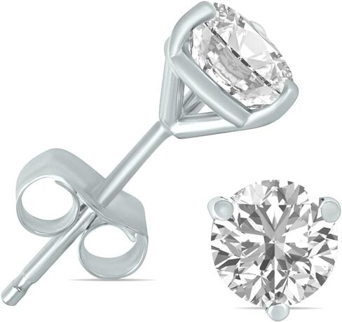 1/4 Carat TW Lab Grown Diamond Martini Set Round Earrings in 14K White Gold (F-G Color, VS1-VS2 Clarity) in Kuwait