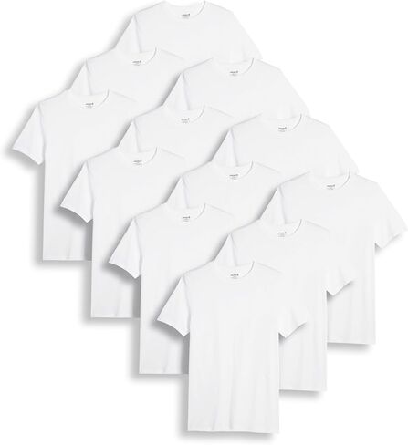Jockey Men's Undershirt Big & Tall Classic Crew Neck Undershirt - 12 Pack, White, 2XL in Saudi Arabia