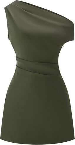 winkbay Women's Off The Shoulder Mini Dress Elegant Summer Ruched A Line Evening Party Cocktail Dresses in Saudi Arabia
