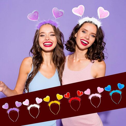 Sonarun 24 حزمة عيد الحب على شكل قلب عيد الحب رئيس boppers القلب الأحمر عقال Vday عقال لعطلة الزفاف حفلة عيد ميلاد لصالح زي الملحقات in Saudi Arabia