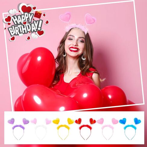 Sonarun 24 حزمة عيد الحب على شكل قلب عيد الحب رئيس boppers القلب الأحمر عقال Vday عقال لعطلة الزفاف حفلة عيد ميلاد لصالح زي الملحقات in Saudi Arabia