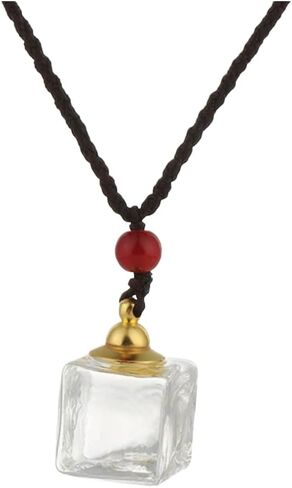 925 Sterling Silver Blood Vial Pendant Necklace for Women and Men - Glass Perfume Bottle Jewelry - Water Container Jar for Liquid Oil Diffuser in Saudi Arabia