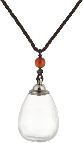 925 Sterling Silver Blood Vial Pendant Necklace for Women and Men - Glass Perfume Bottle Jewelry - Water Container Jar for Liquid Oil Diffuser in Saudi Arabia