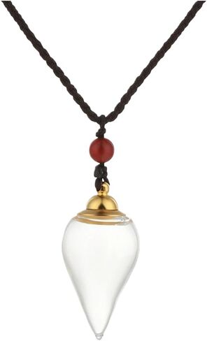 925 Sterling Silver Blood Vial Pendant Necklace for Women and Men - Glass Perfume Bottle Jewelry - Water Container Jar for Liquid Oil Diffuser in Saudi Arabia