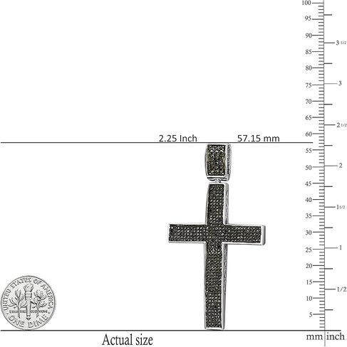 Dazzlingrock Collection 1.20 Carat (ctw) Round Diamond Hip Hop Cross Pendant with 18 inch Silver Chain for Men in 925 Sterling Silver in Saudi Arabia