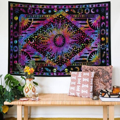 Abstract Face Art Tapestry Wall Hanging for Bedroom Living Room Boho Chic Decor in Saudi Arabia