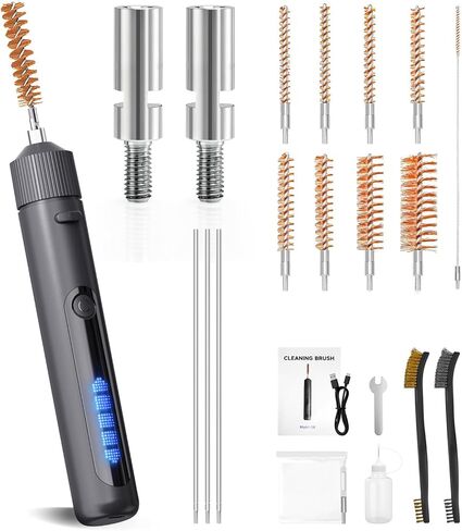 Electric Universal Handgun Cleaning Kit, Pistol Rifle Handgun Shotgun Hunting Cleaning Kit with Bronze Bore Brush All Caliber Brass Rods Portable Gun Cleaning Kits,Gun Accessories Gifts for Men in Saudi Arabia