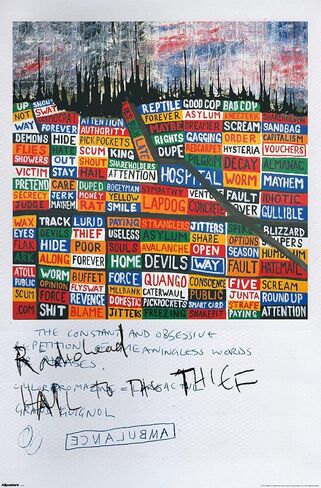 ملصق حائط Radiohead - Hail to the Thief Scribble، مقاس 34 بوصة × 22.4 عرض، إصدار غير مؤطر in Kuwait