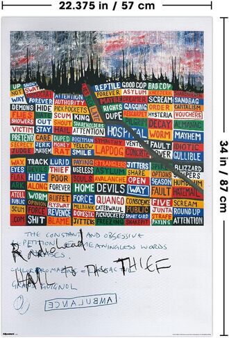 ملصق حائط Radiohead - Hail to the Thief Scribble، مقاس 34 بوصة × 22.4 عرض، إصدار غير مؤطر in Kuwait