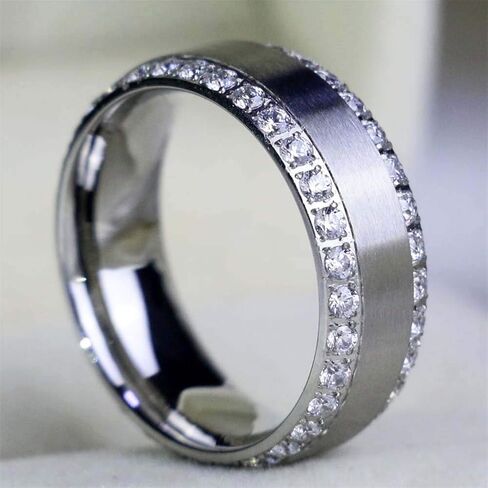 Two Rings His Hers Wedding Ring Sets Couples Matching Rings Women's 2pc Yellow Gold Plated Square CZ Wedding Engagement Ring Bridal Sets & Men's Titanium Wedding Band in Saudi Arabia