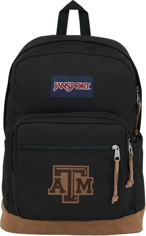 JanSport NCAA Officially Licensed Backpack, Texas Longhorns, Right Pack with Padded 15-Inch Laptop Sleeve, Spacious Computer Bag, Durable Daypack with Bottle Pocket & Haul Handle, Black in Saudi Arabia