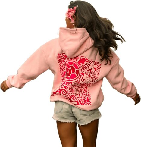 OOYDNZQL Women Teen Girls Graphic Oversized Hoodies Cute Embroidery Long Sleeve Hooded Sweatshirt Aesthetic Preppy Hoodies in Saudi Arabia