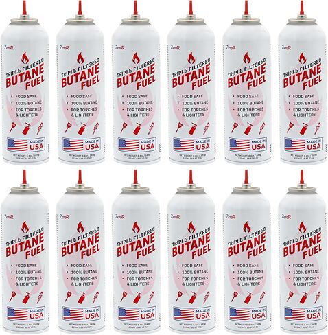 ZeroR® 100% Butane Fuel Refill | 10.67 fl oz 315ml | Made in USA | Butane Refill for Torch Lighter, Kitchen Torch, Refillable Lighters, 2 Cans in Kuwait