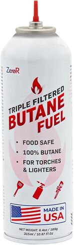 ZeroR® 100% Butane Fuel Refill | 10.67 fl oz 315ml | Made in USA | Butane Refill for Torch Lighter, Kitchen Torch, Refillable Lighters, 2 Cans in Kuwait
