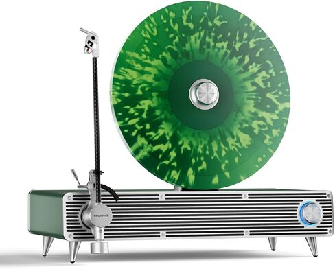 Original Upright Vinyl Turntable, Record Player with Cartridge AT-3600L Stylus Head | Hybrid Mid/Treble Driver and Subwoofer | Bluetooth and Vinyl Record Player (White) in Kuwait
