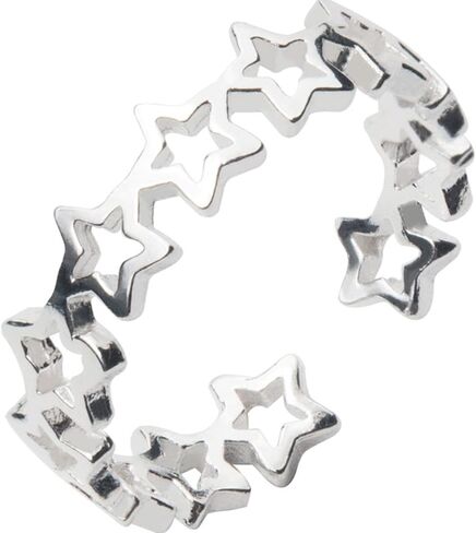 Chic Stars Adjustable Opening Rings for Women Silver Color Finger Accessories Female Daily Wearable Jewelry in Saudi Arabia