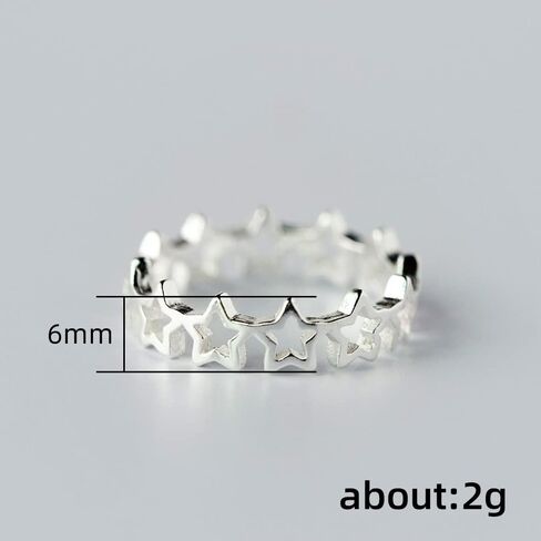 Chic Stars Adjustable Opening Rings for Women Silver Color Finger Accessories Female Daily Wearable Jewelry in Saudi Arabia