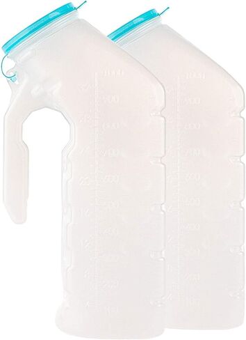 Male Urinal Bottle with 65" Hose and Female Adapter, 2000ml Portable Urinal for Men Spill Proof Nighttime Design, Car Travel Urine Bottle, Bedside Pee Bottle for Elderly, Truck Drivers, Hospital Use in Saudi Arabia