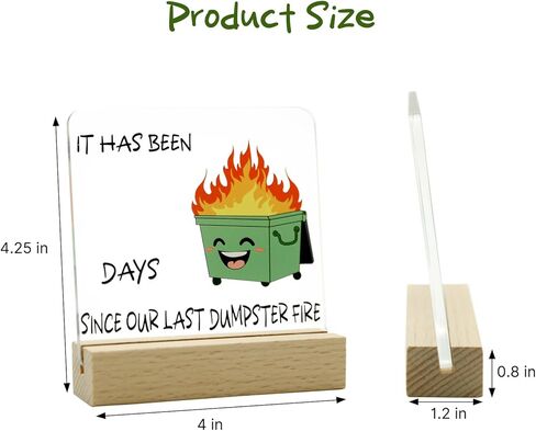 FRANIMO Dumpster Fire Desk Decor، هدايا حلية مكتبية مضحكة لزملاء العمل والموظفين وزملاء الفريق، لوحة مكتب الفكاهة لعيد ميلاد الفيل الأبيض in Saudi Arabia