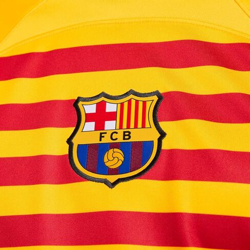 Nike Slim Fit Football Shirt (3XL) - FC Barcelona Fourth T-Shirt (23/24) in Yellow & Red - Jersey for Men's Sports in Saudi Arabia