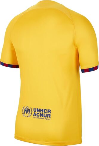 Nike Slim Fit Football Shirt (3XL) - FC Barcelona Fourth T-Shirt (23/24) in Yellow & Red - Jersey for Men's Sports in Saudi Arabia