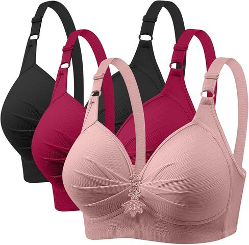 3 Pack Bras for Women No Underwire Push Up Bralette 2026 Everyday Wear Plus Size Comfort Wire Free Full Support Bra in Saudi Arabia