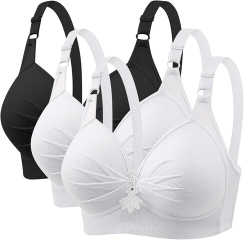 3 Pack Bras for Women No Underwire Push Up Bralette 2026 Everyday Wear Plus Size Comfort Wire Free Full Support Bra in Saudi Arabia