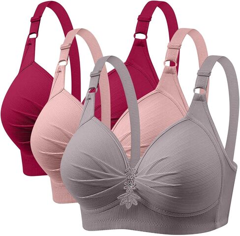 3 Pack Bras for Women No Underwire Push Up Bralette 2026 Everyday Wear Plus Size Comfort Wire Free Full Support Bra in Saudi Arabia