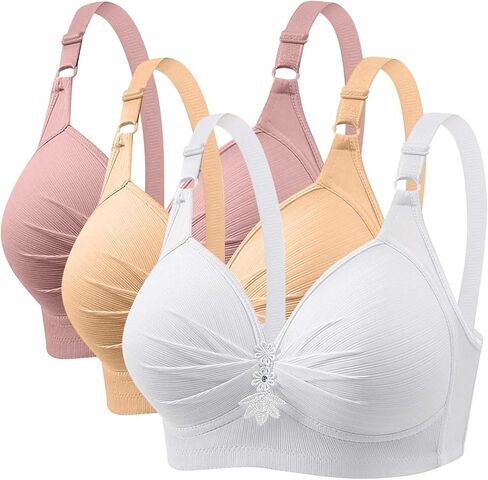 3 Pack Bras for Women No Underwire Push Up Bralette 2026 Everyday Wear Plus Size Comfort Wire Free Full Support Bra in Saudi Arabia