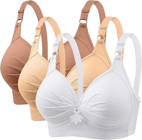 3 Pack Bras for Women No Underwire Push Up Bralette 2026 Everyday Wear Plus Size Comfort Wire Free Full Support Bra in Saudi Arabia