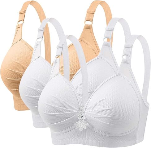 3 Pack Bras for Women No Underwire Push Up Bralette 2026 Everyday Wear Plus Size Comfort Wire Free Full Support Bra in Saudi Arabia