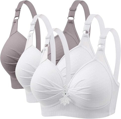 3 Pack Bras for Women No Underwire Push Up Bralette 2026 Everyday Wear Plus Size Comfort Wire Free Full Support Bra in Saudi Arabia