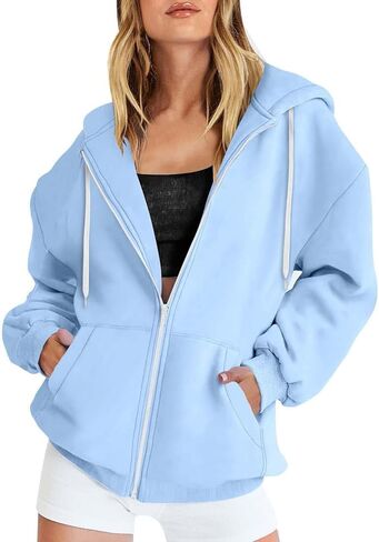 Betadog Fall Sweatshirts for Women Zip Up Hoodies Oversized Sweatshirt Y2K Clothing Casual Drawstring Jacket with Pockets in Saudi Arabia