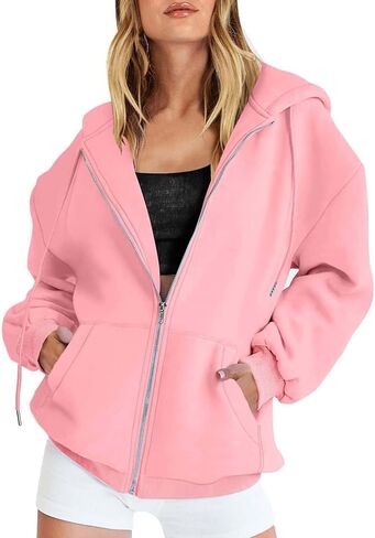 Betadog Fall Sweatshirts for Women Zip Up Hoodies Oversized Sweatshirt Y2K Clothing Casual Drawstring Jacket with Pockets in Saudi Arabia