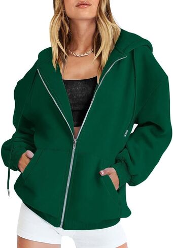 Betadog Fall Sweatshirts for Women Zip Up Hoodies Oversized Sweatshirt Y2K Clothing Casual Drawstring Jacket with Pockets in Saudi Arabia