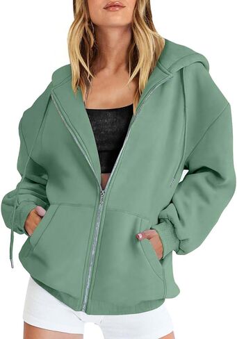 Betadog Fall Sweatshirts for Women Zip Up Hoodies Oversized Sweatshirt Y2K Clothing Casual Drawstring Jacket with Pockets in Saudi Arabia
