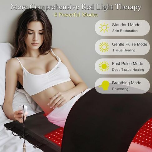 2026 Upgraded Red Light Therapy for Body,4 Modes Full Body Pain Relief,Large Size Dual-Wave LEDs(660nm&850nm),5-Level Intensity,10–90 Min Timer,Infrared Light Therapy Device for Home Use,Black in Saudi Arabia