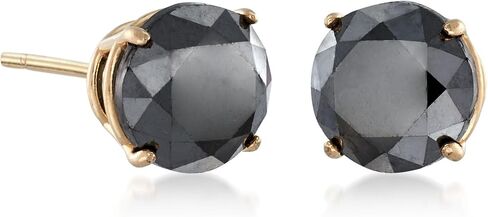 Ross-Simons 2.00 ct. t.w. Black Diamond Stud Earrings in 14kt Yellow Gold in Saudi Arabia