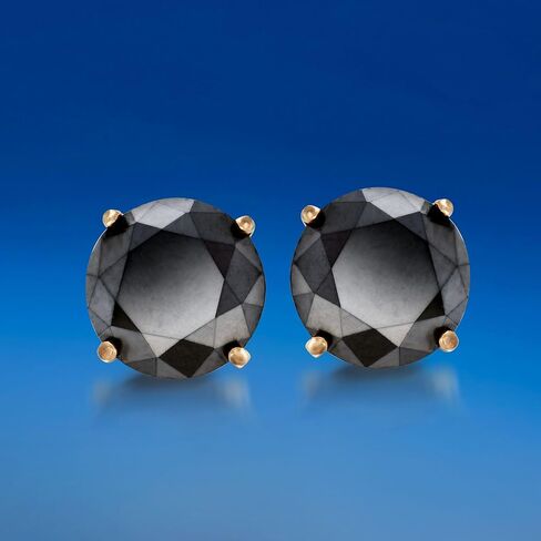 Ross-Simons 2.00 ct. t.w. Black Diamond Stud Earrings in 14kt Yellow Gold in Saudi Arabia