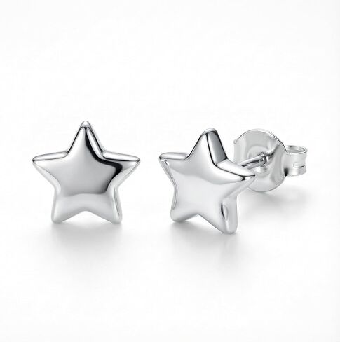 925 Sterling Silver Women's Stud Earrings, Small Simple Earrings With Low Allergenicity, Women's Fashionable Jewelry For Daily And Formal Wear, The Best Gift To Friends in Saudi Arabia