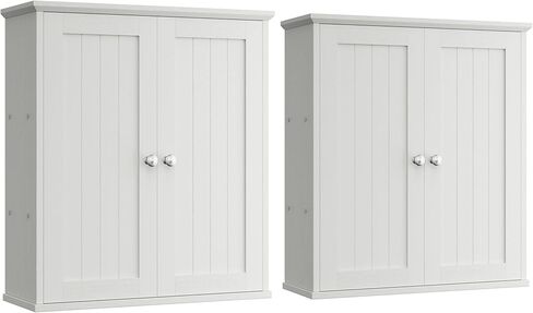 Shintenchi Bathroom Wall Medicine Cabinet with 2 Door, Bathroom Storage Organizer Over The Toilet,Space Saving Storage with 3-Tier Shelves,Solid White in Saudi Arabia