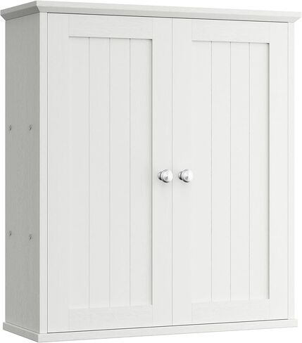 Shintenchi Bathroom Wall Medicine Cabinet with 2 Door, Bathroom Storage Organizer Over The Toilet,Space Saving Storage with 3-Tier Shelves,Solid White in Saudi Arabia