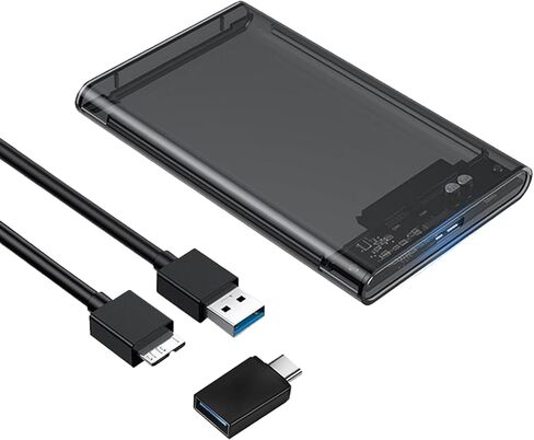 External Hard Drive Enclosure , SATA to USB 3.0 2.5 inch SSD HDD 7mm 9.5mm Clear Hard Drive Case Supports UASP SATA in Kuwait